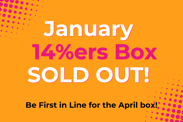 October 14%ers subscription box sold out graphic with text that reads “October 14%ers box sold out – be the first in line for the next one.” Encourages women in construction to join the waitlist for the next box.