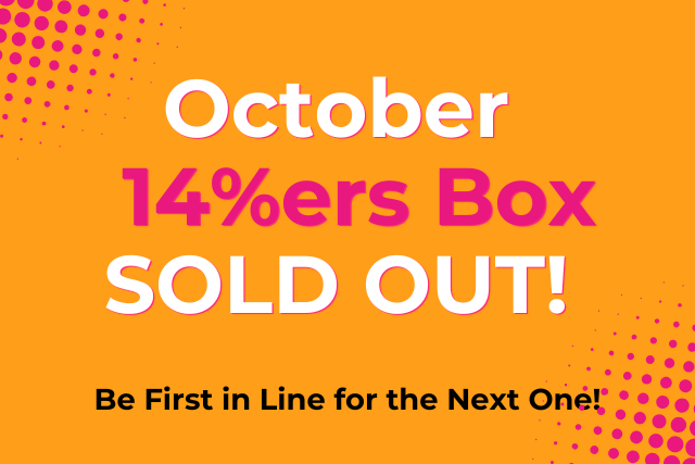 October 14%ers subscription box sold out graphic with text that reads “October 14%ers box sold out – be the first in line for the next one.” Encourages women in construction to join the waitlist for the next box.