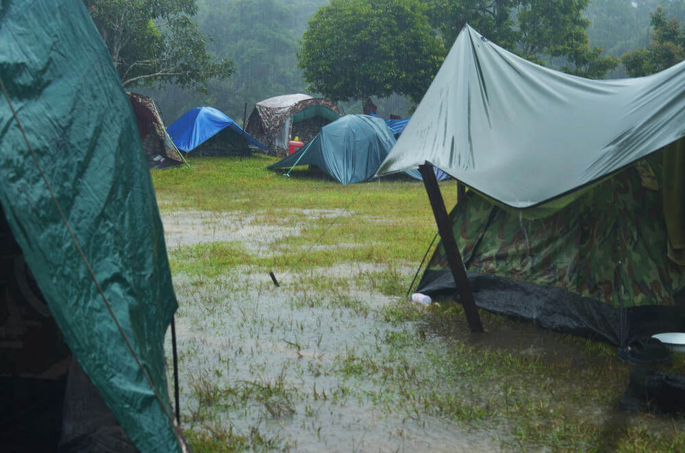 CAMPING IN THE RAIN