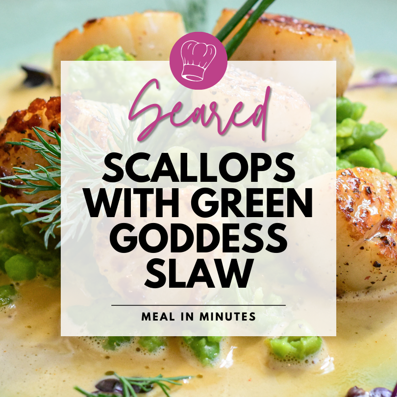 Seared Scallops with Green Goddess Slaw