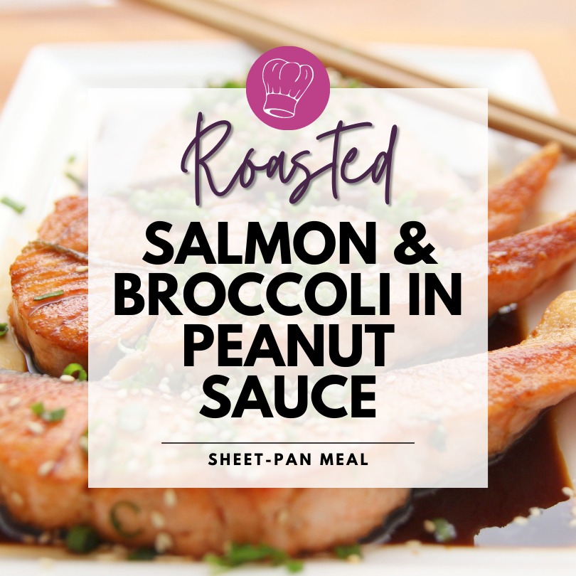 Roasted Salmon & Broccoli with Peanut Sauce