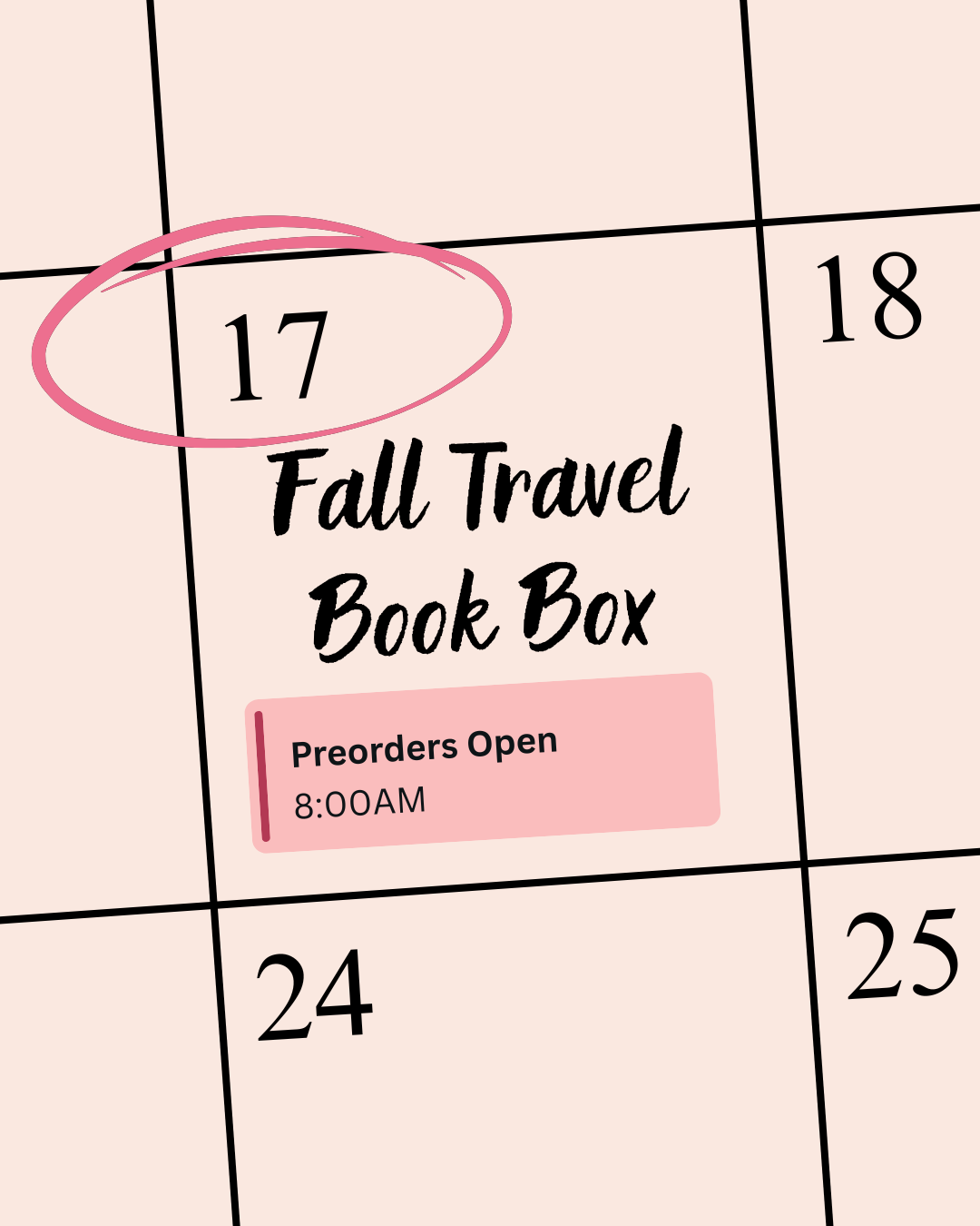 Fall Travel Book Box Preorders Open 8am on August 17