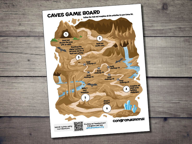 Caves Brick Based Learning Kit game board