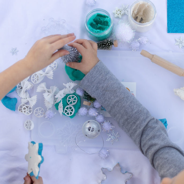 Playing with snow sensory kit