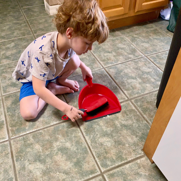 Cleaning up after sensory play