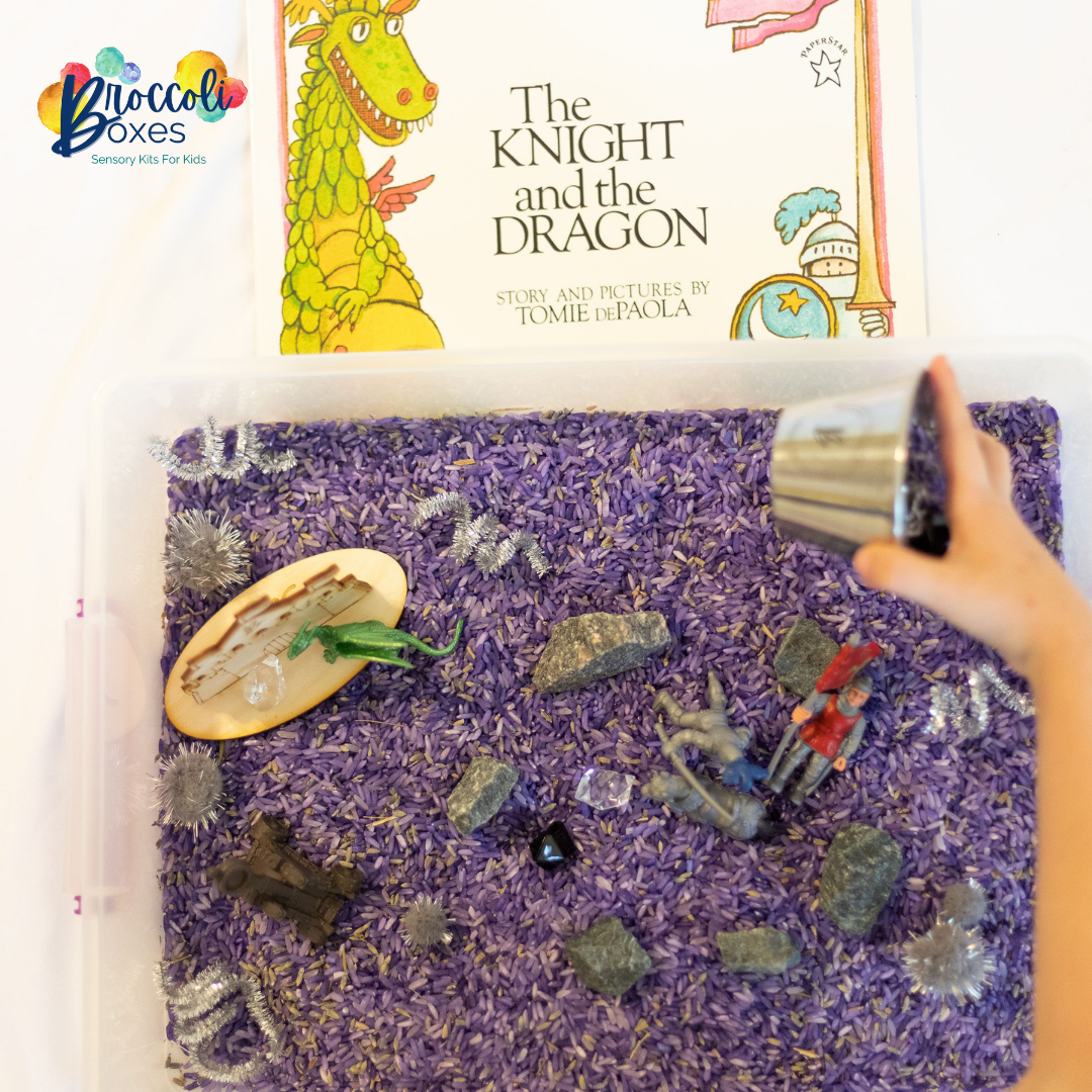 Knights and Dragons sensory kit   book