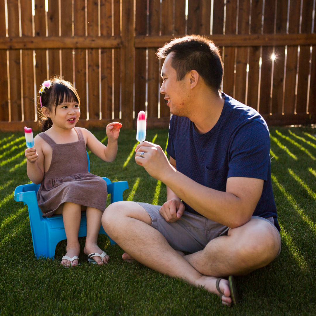 Father and daughter talking 