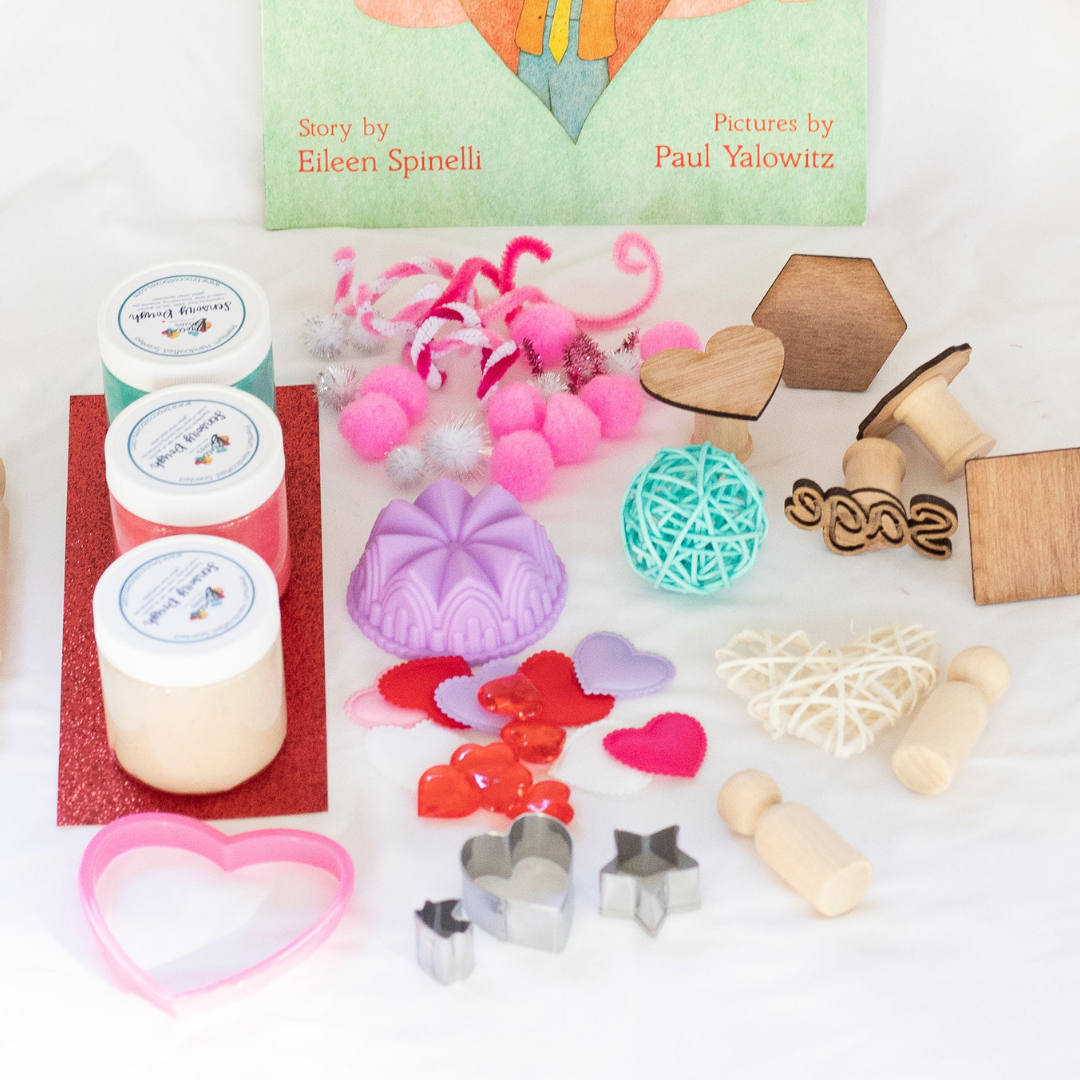 Valentine's Day Sensory Kit separated by item type