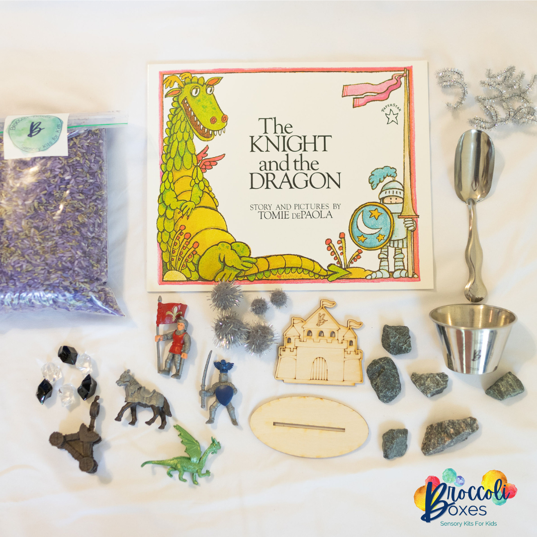 Broccoli Boxes Knights and Dragons Sensory Play