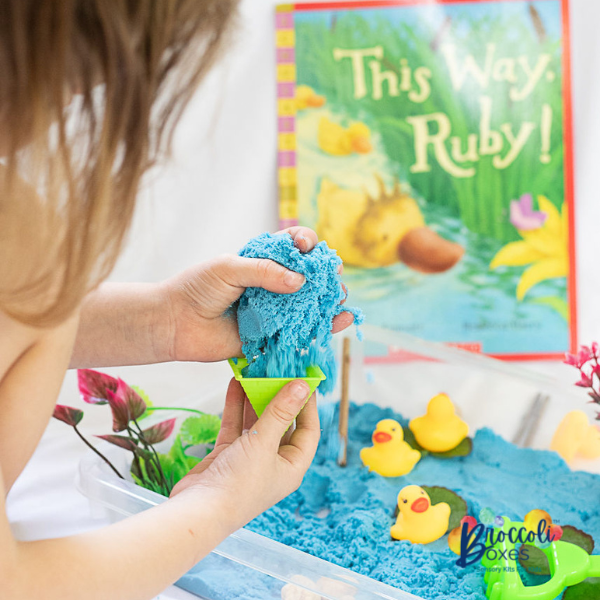 Playing with the Duck Pond Sensory Kit
