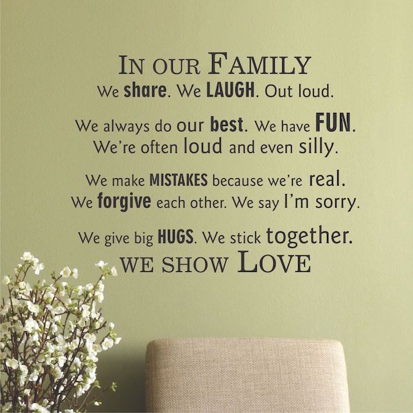 In this family wall decal