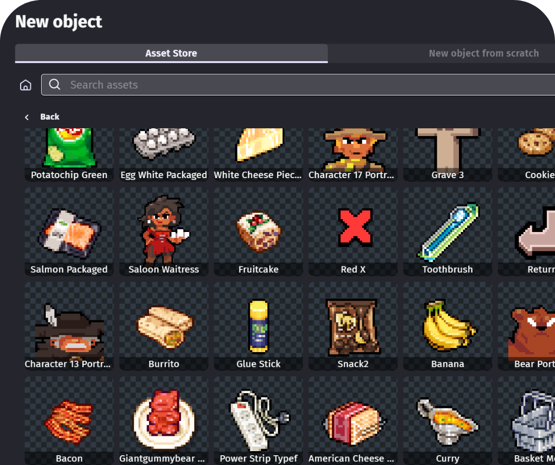 GDevelop Object Interface GDevelop Object Selection