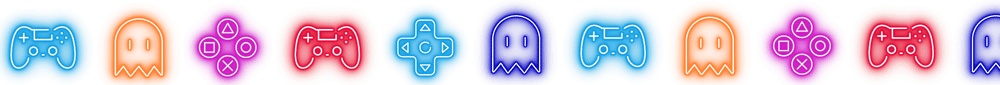 Neon game icons Video Game icons in a row