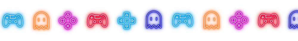 Neon game icons  Icons in a row