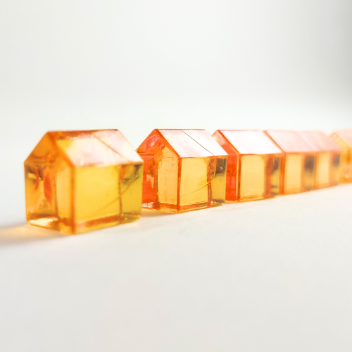 Yellow Acrylic game houses
