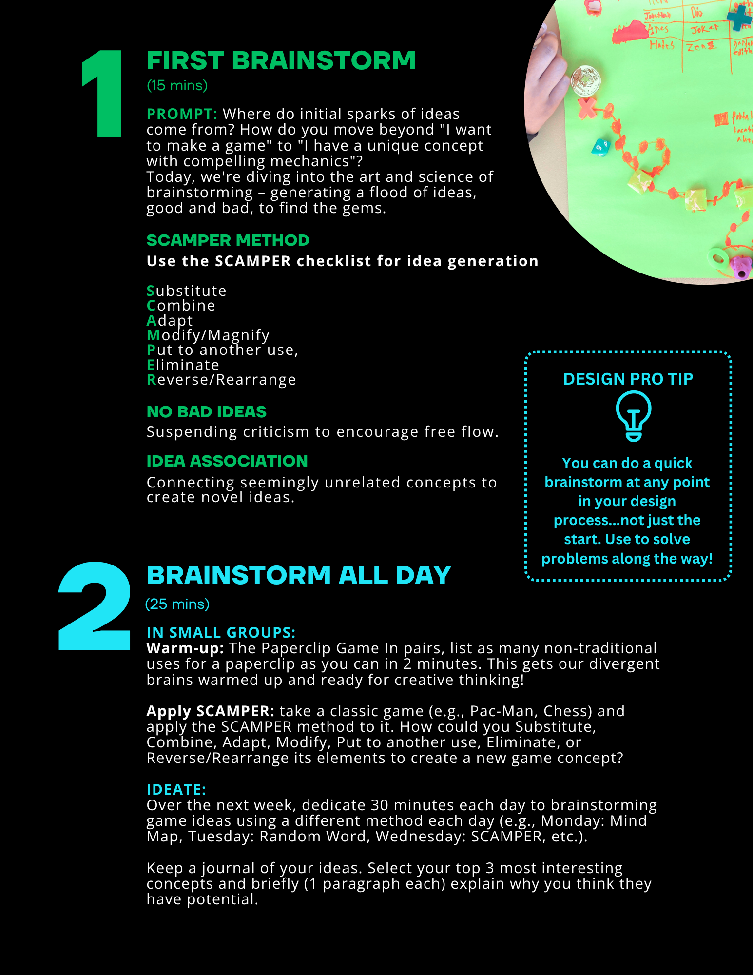 Lesson Plan for Brainstorming Game Ideas from Build Game Box 