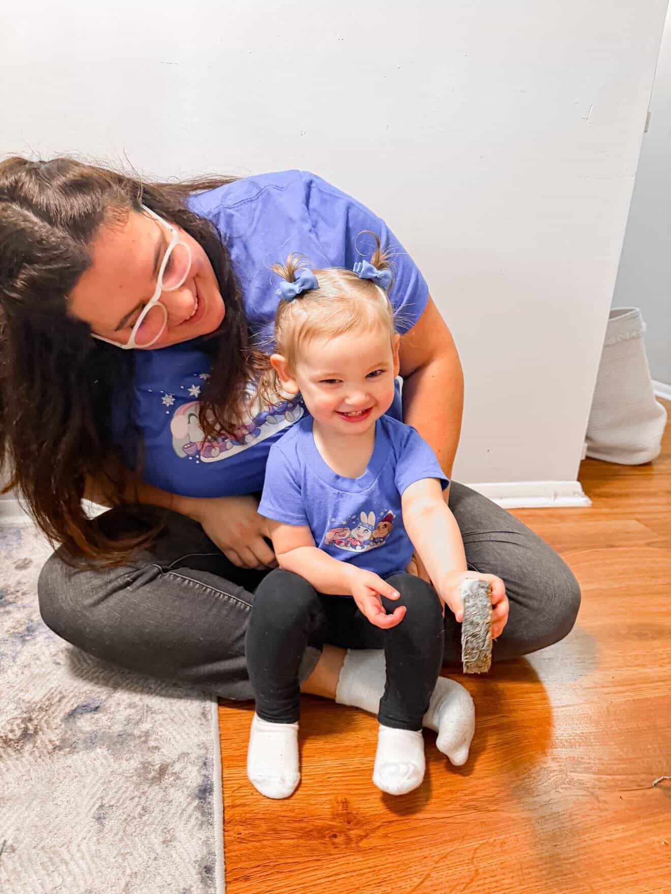 Mother and daughter wearing matching Bunny FunBox t-shirts
