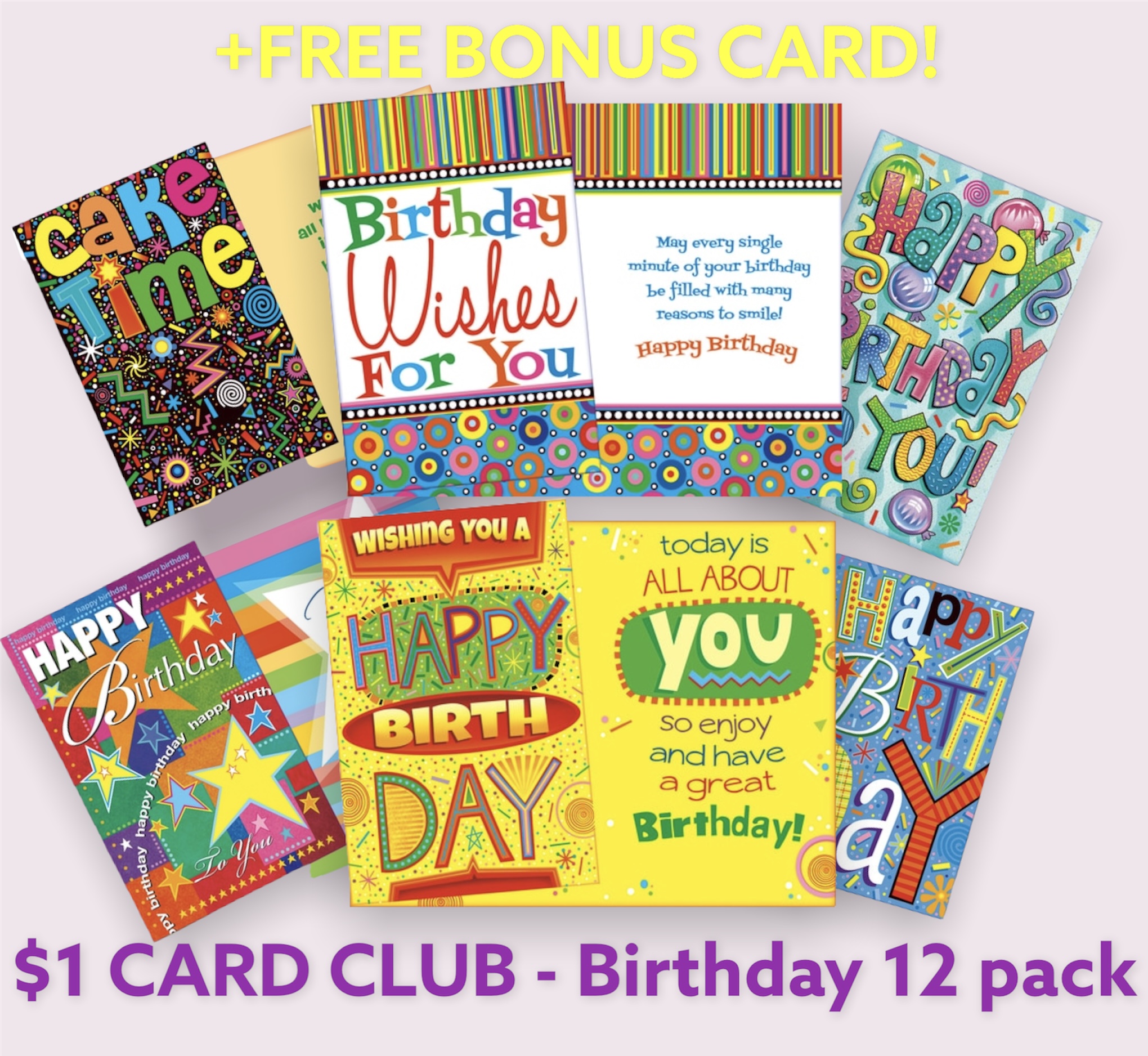 Dollar Card Club Birthday 12 Pack