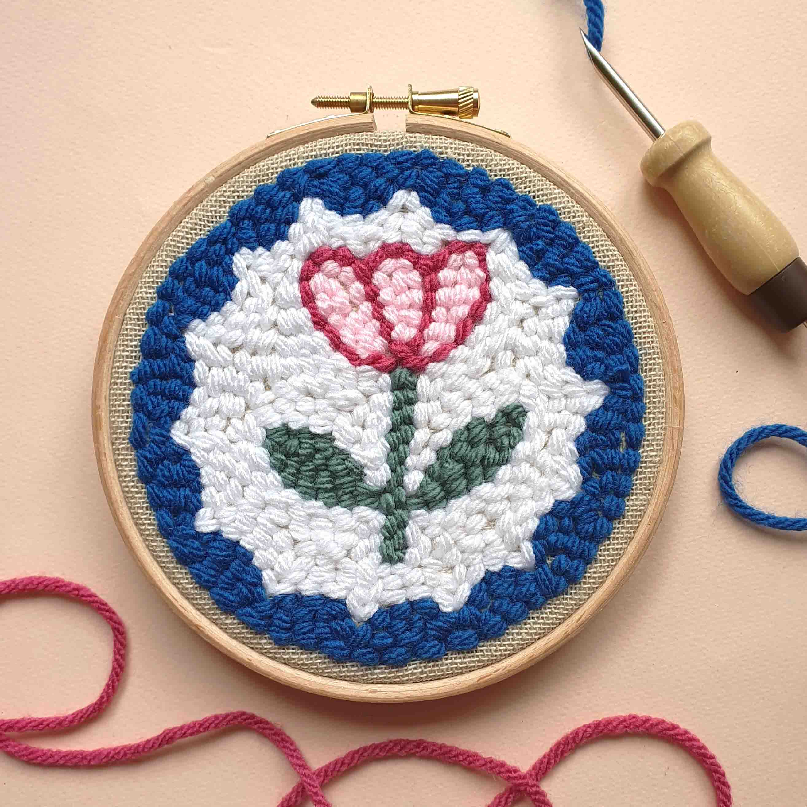 Punch needle hoop