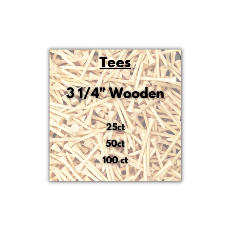 3 1/4" wooden tees 25, 50, and 100 pack