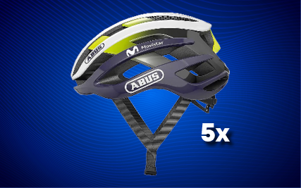 Win 5x Abus Airbreaker Movistar Team 2024 helmets Win 5x Abus Airbreaker Movistar Team 2024 helmets