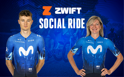 Mathias Norsgaard and Claire Steels trained with Club Members at Zwift