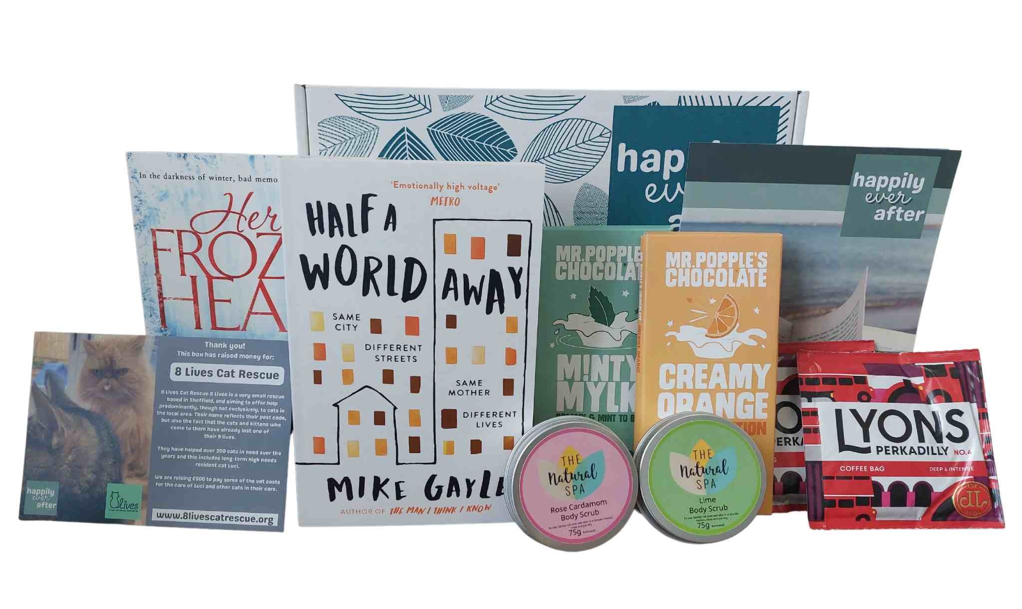 Book and treat box for bookworms. Unique gift idea for vegans.
