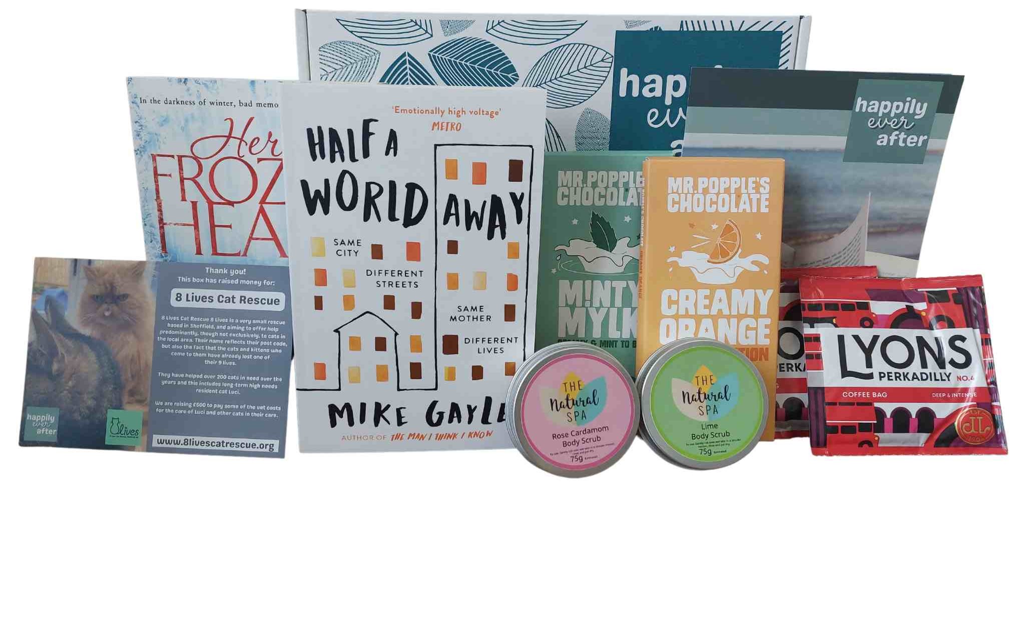 Book and treat box for bookworms. Unique gift idea for vegans.