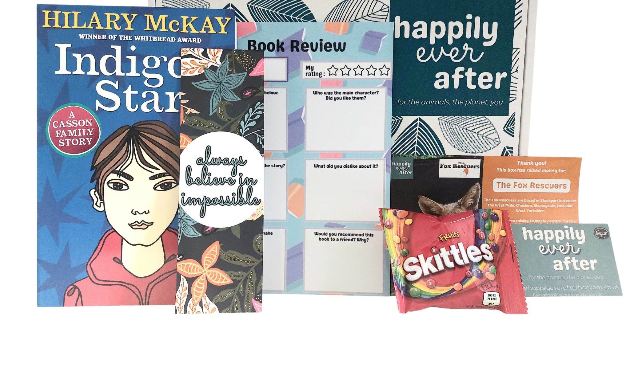 Book and treat box for bookworms. Unique gift idea for vegans.