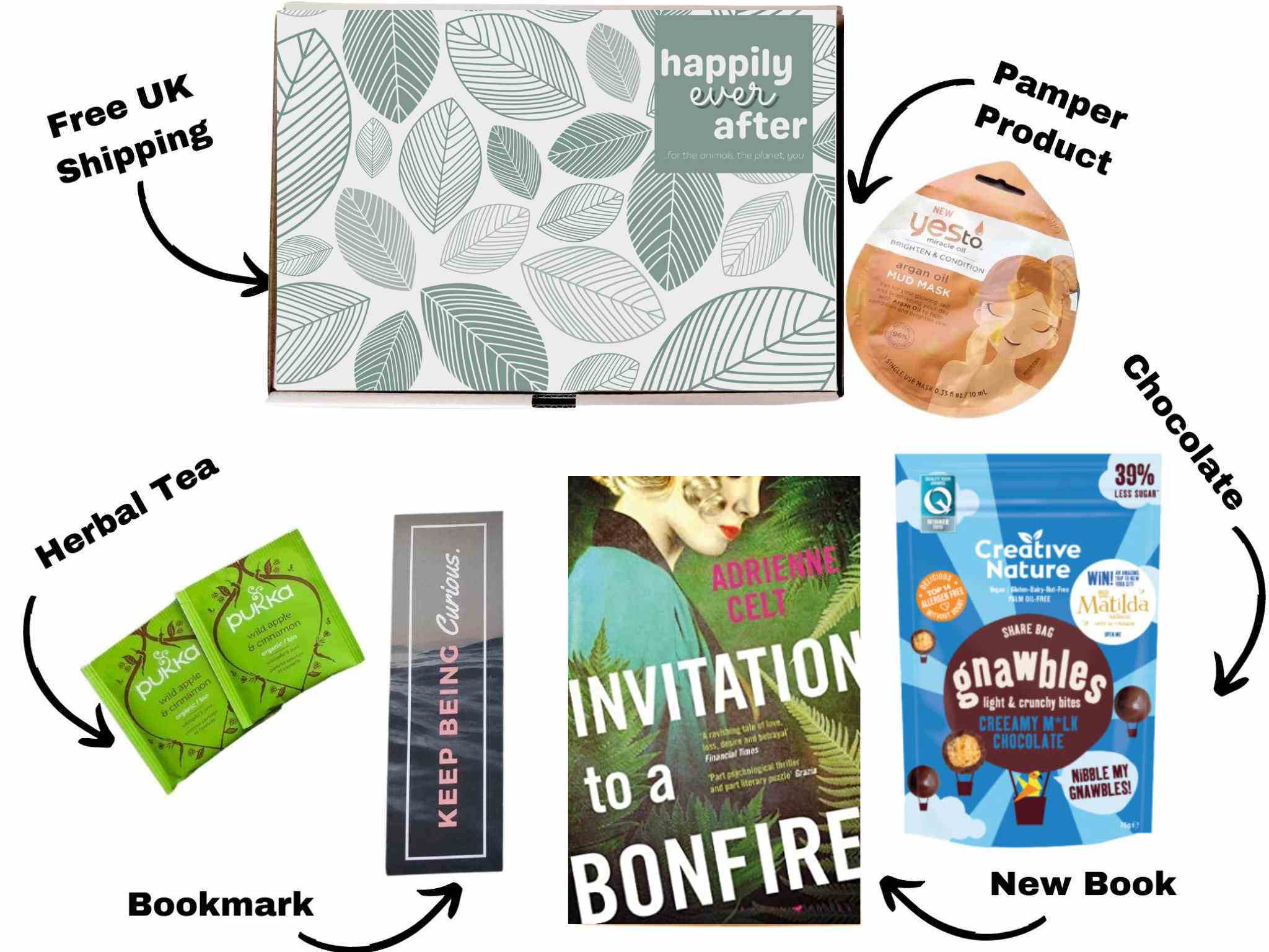 Vegan Subscription Box UK  - vegan gift uk Vegan Book Subscription Box UK. Subscription box for vegans with gifts. Pamper subsciption Box. The Book and Pamper Book Subscription Box