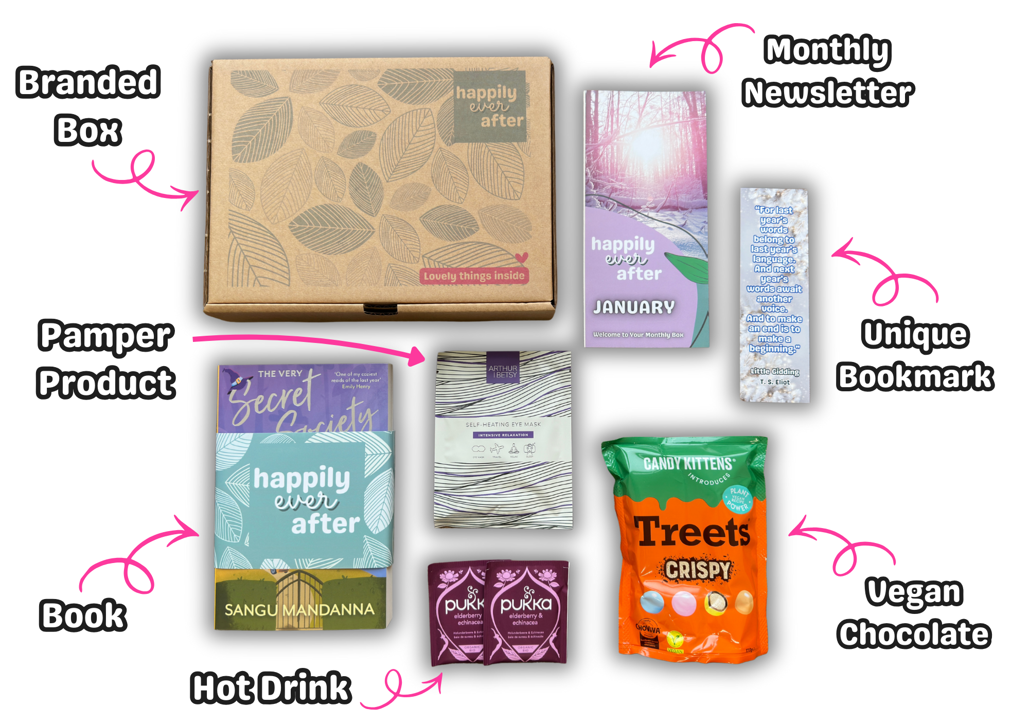 Vegan Book Subscription Box UK. Subscription box for vegans with gifts. Pamper subscription Box. The Book and Pamper Book Subscription Box