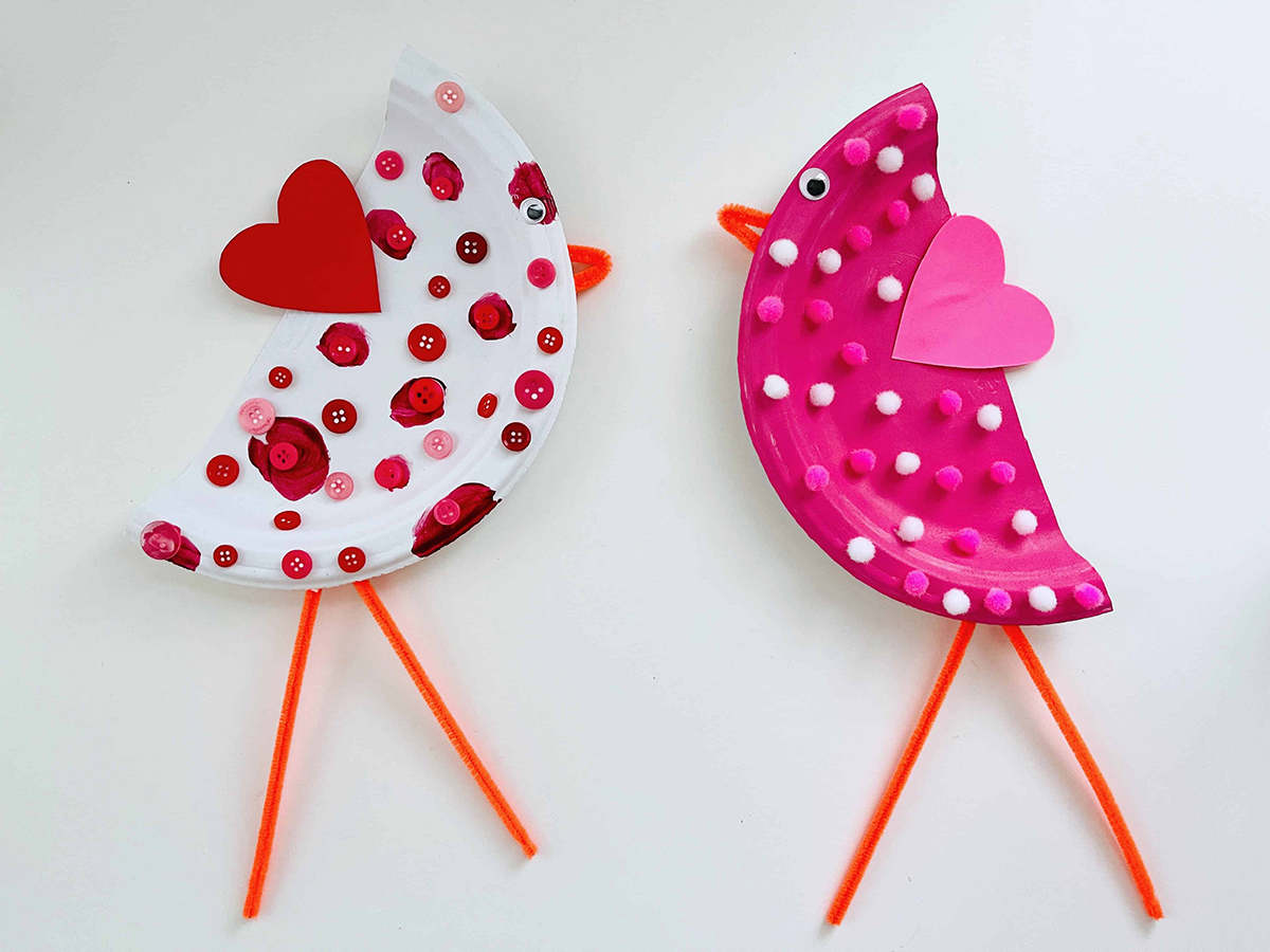 How to Make Paper Plate Love Birds
