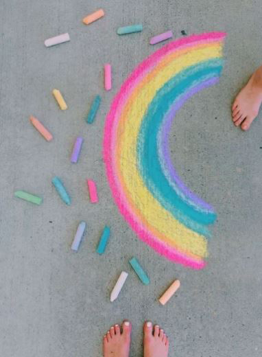 amazing rainbow chalk art