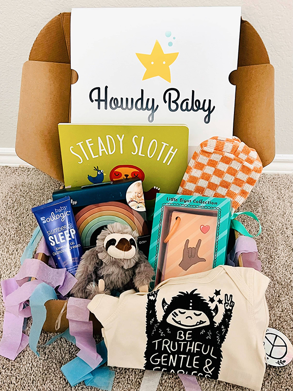 January 2024 mindfulness theme Howdy Baby gift boxes