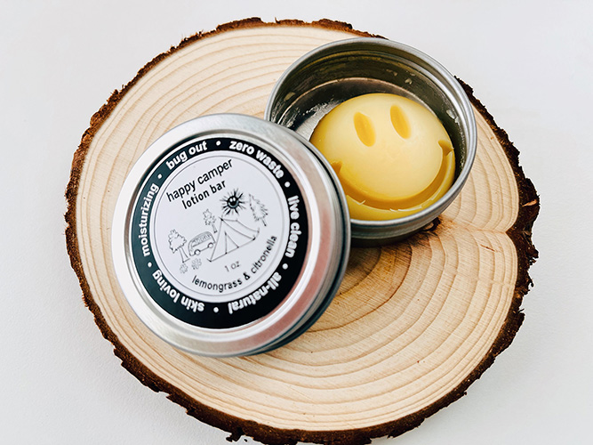 happy camper baby lotion bar for repelling bugs
