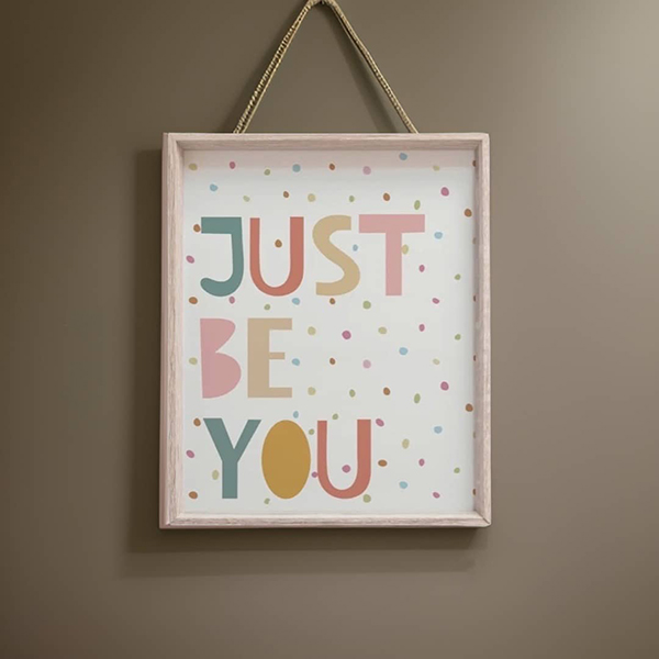 Just Be You nursery room print from the February 2024 Howdy Baby subscription box baby shower gift box