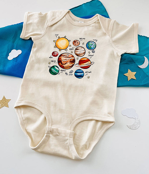 space themed baby onesie outfit