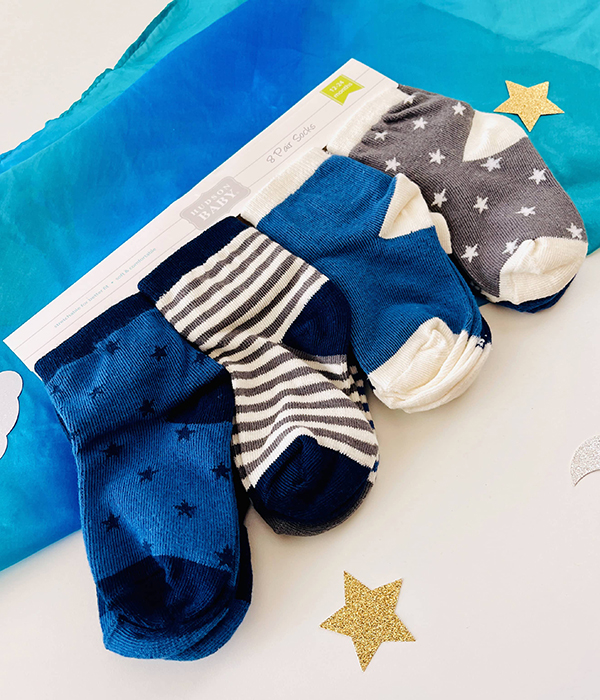 cotton rich baby socks with star print pattern