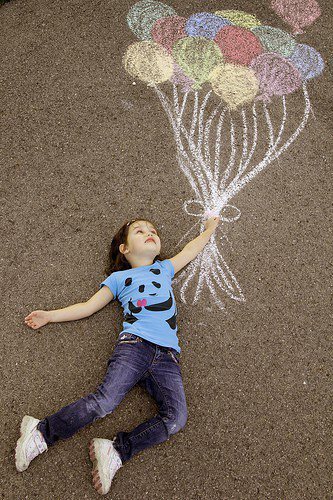 balloon chalk art for kids