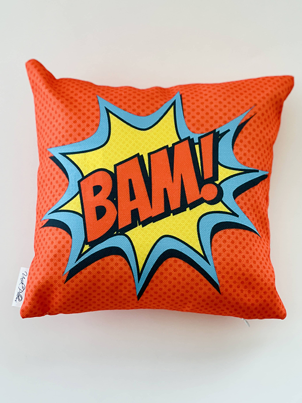 bam pillow case comic book themed pillow cover