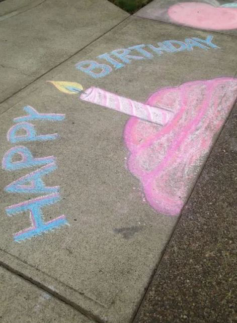 happy birthday DIY chalk project