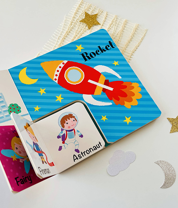 space themed baby board book