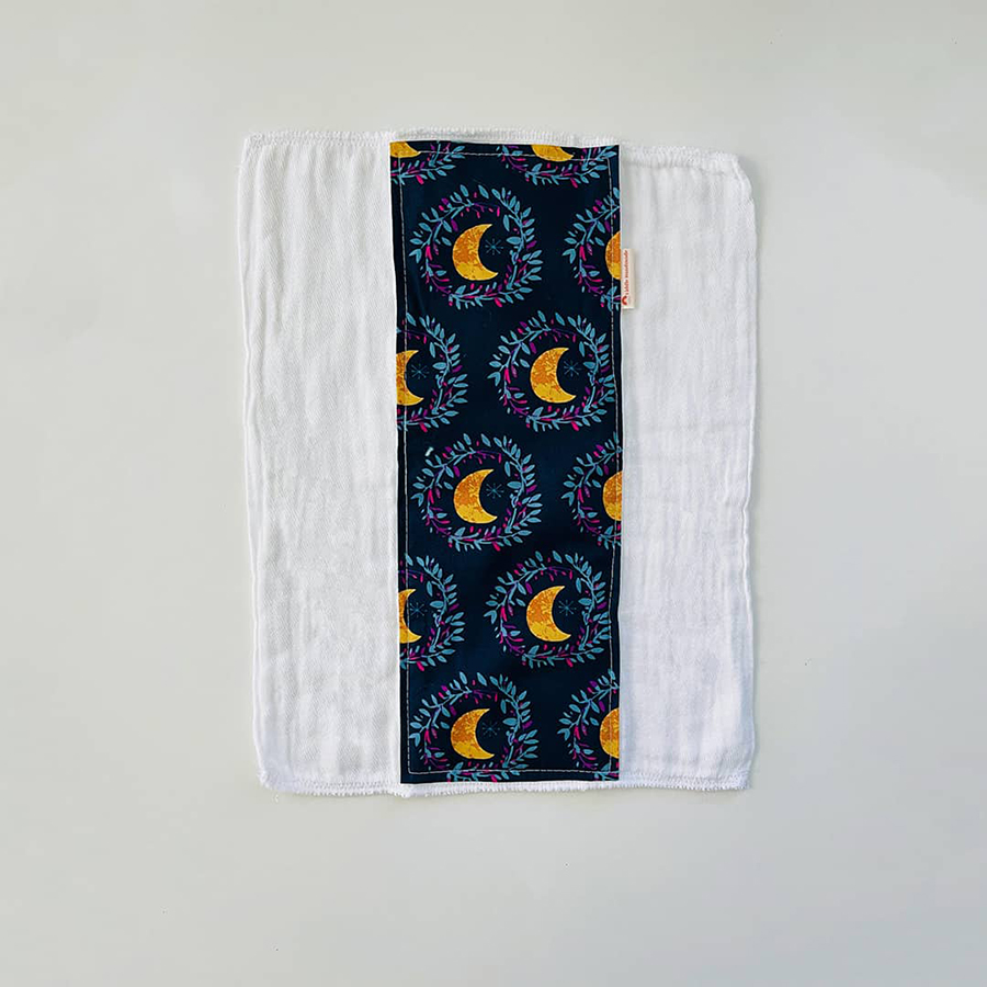 moon print burp cloth for babies
