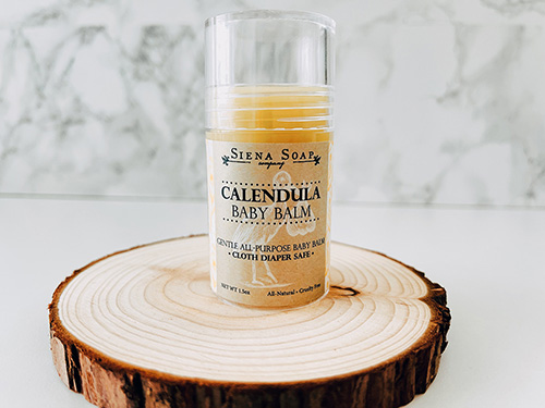 calendula oil infused baby balm for baby skin