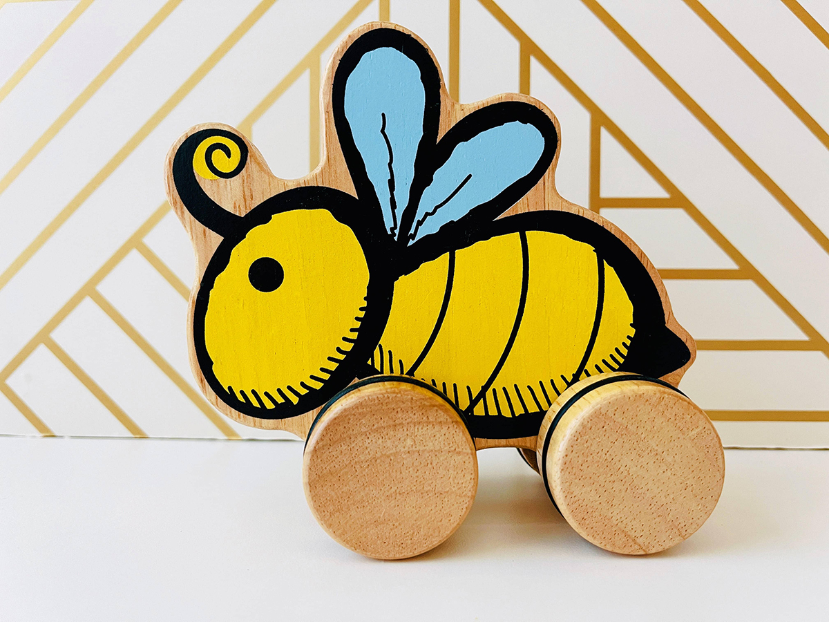 wooden bee car seat toys infant