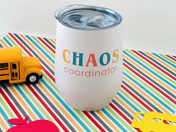 chaos coordinator back to school tumbler and kids school bus toy