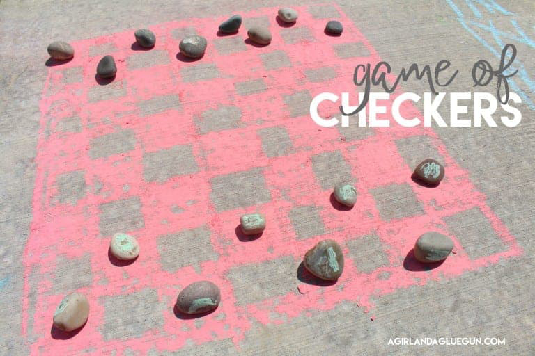 checker board chalk art
