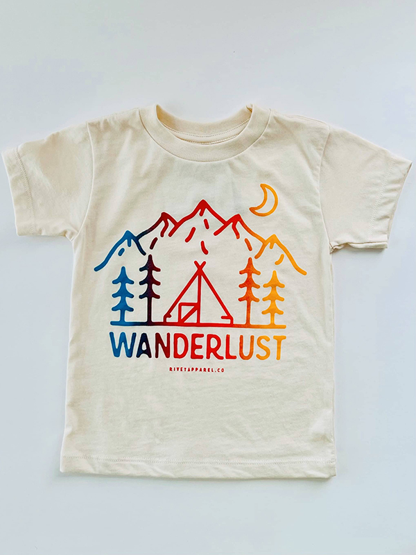 wanderlust kids t-shirt from the August 2022 Howdy Baby children's subscription box