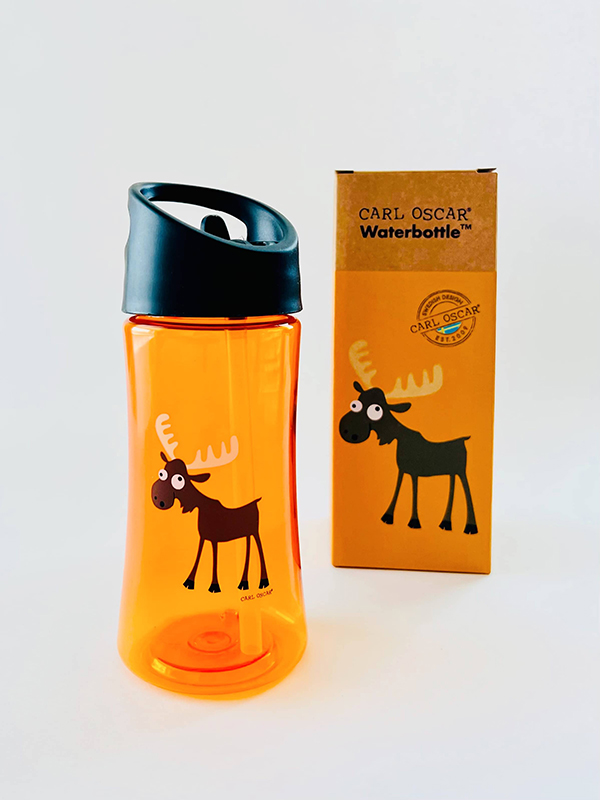 moose print clear spill proof kids water bottle children's subscription box