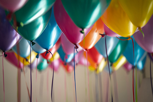 colorful baby shower balloons